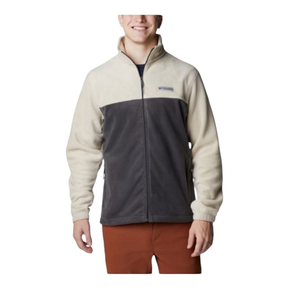Columbia Mount Grant Tech Full Zip Black/Gray Fleece Jacket, Men's X ‎ Large